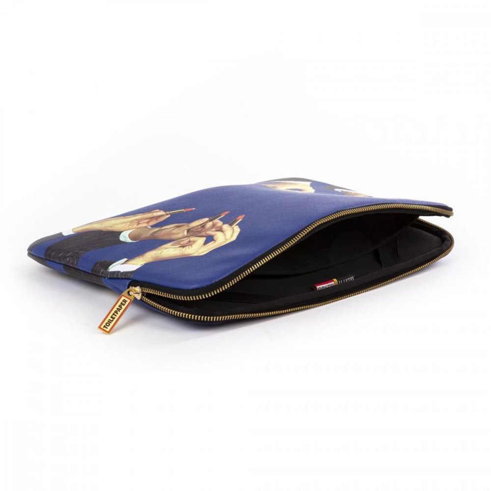 Seletti Toiletpaper Laptop Bag Rossetti blu - immagine 2