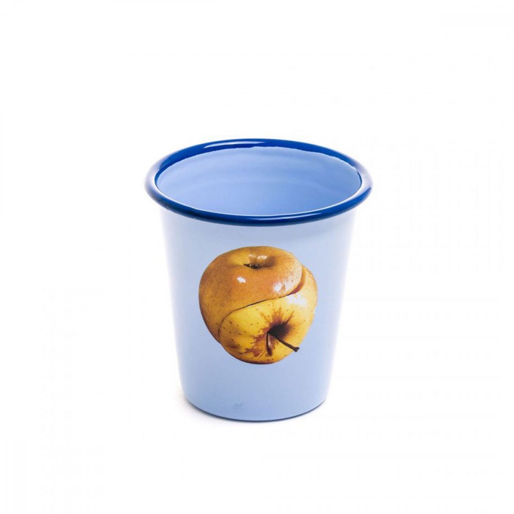Seletti Toiletpaper bicchiere in metallo smaltato mela