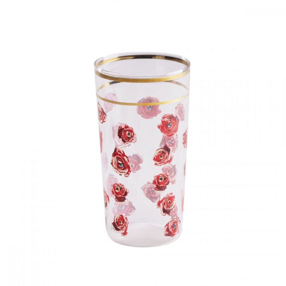 Seletti Toiletpaper bicchiere in vetro - Roses