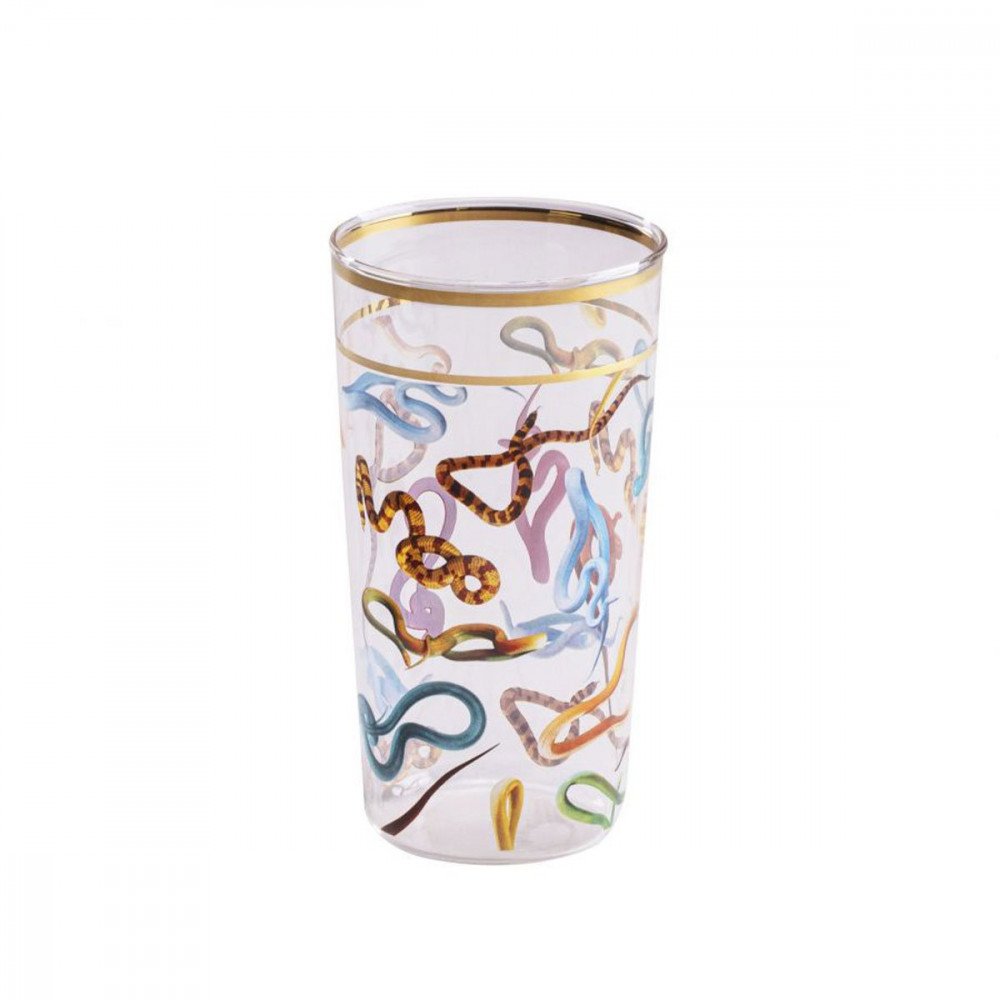 Seletti Toiletpaper bicchiere in vetro - Snakes