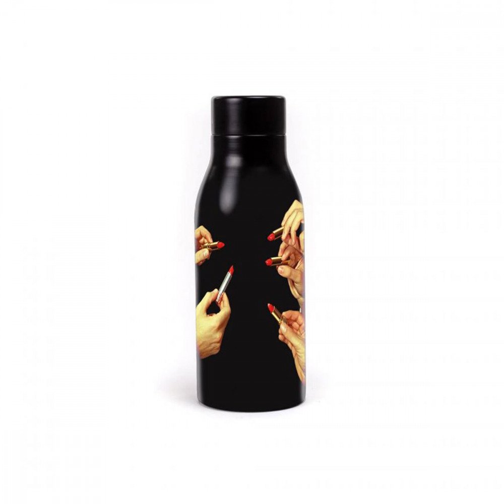 Seletti Toiletpaper bottiglietta termica 500ml Rossetti nera