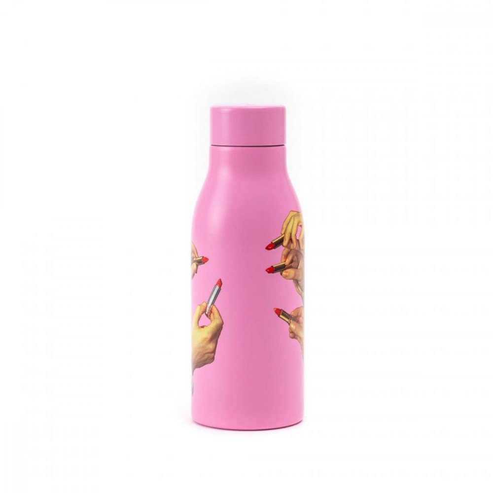 Seletti Toiletpaper bottiglietta termica 500ml Rossetti rosa