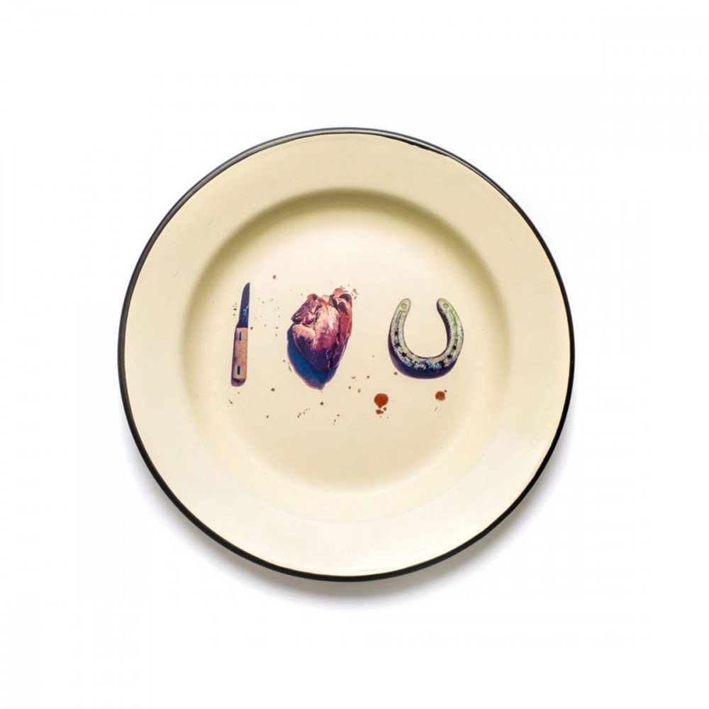 Seletti Toiletpaper piatto in metallo I Love You