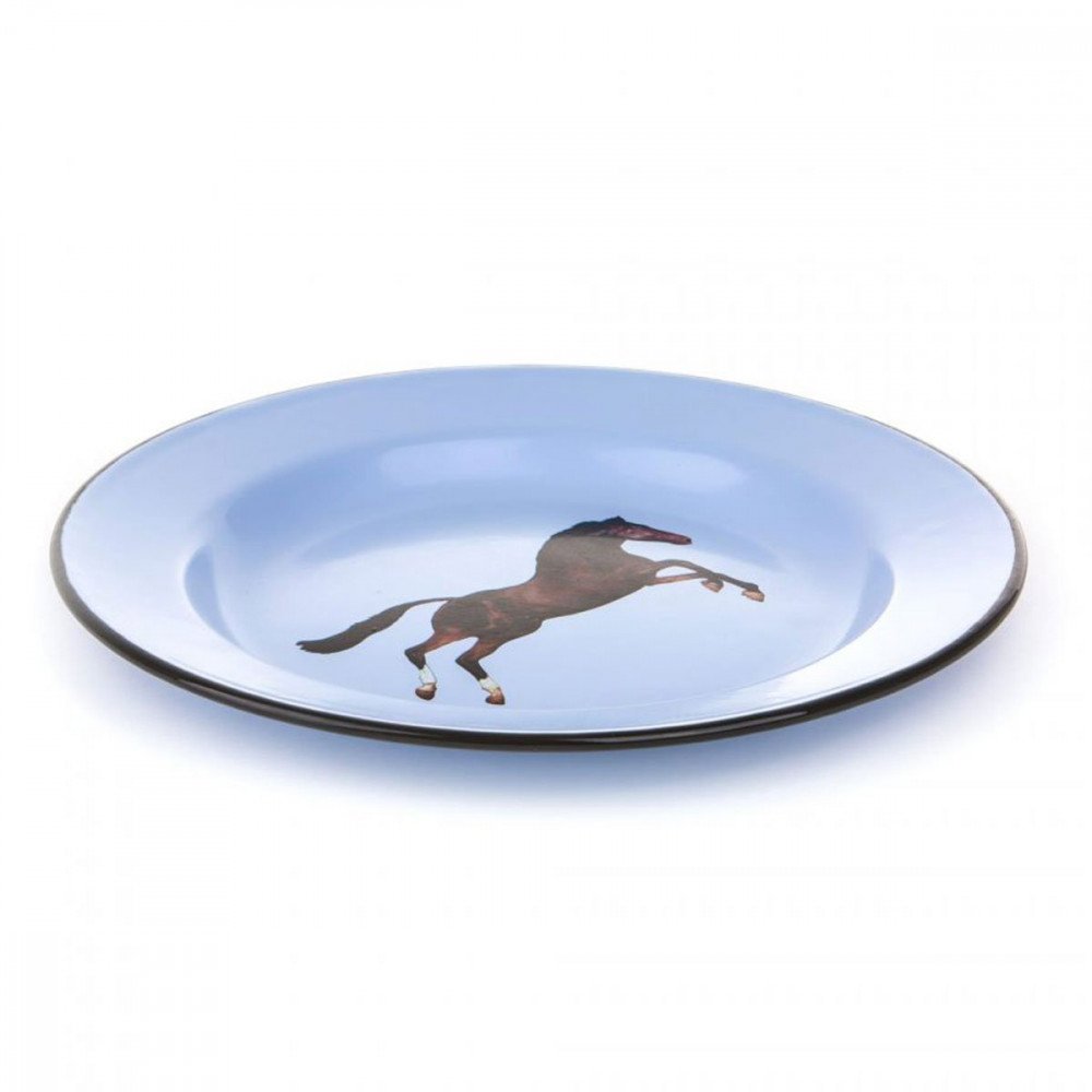 Seletti Toiletpaper piatto in metallo cavallo - immagine 2