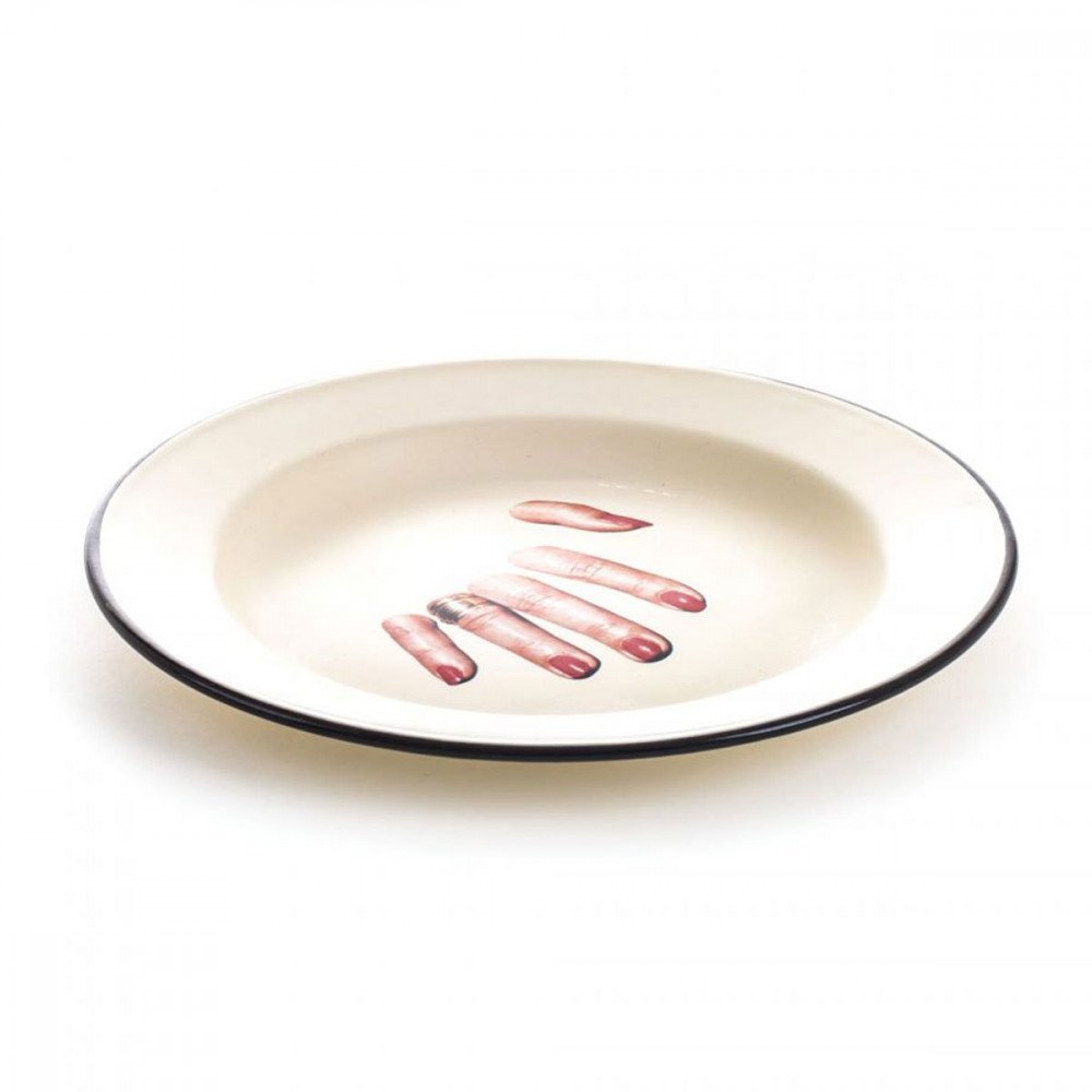 Seletti Toiletpaper piatto in metallo dita - immagine 2
