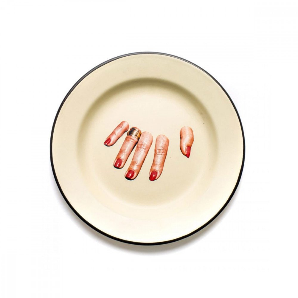 Seletti Toiletpaper piatto in metallo dita