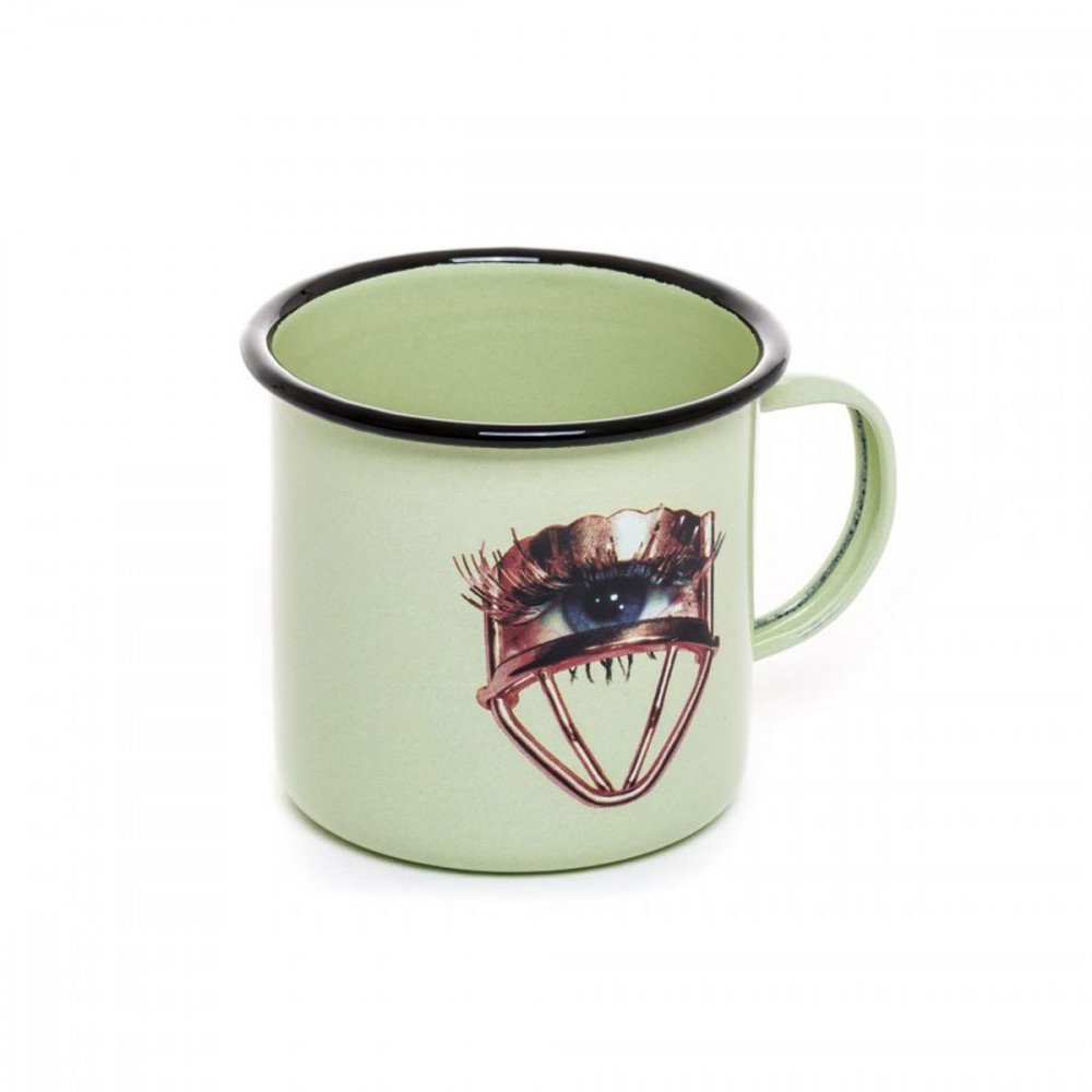 Seletti Toiletpaper tazza in metallo smaltato occhio