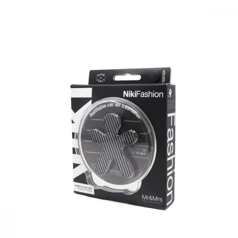 Mr&Mrs Fragrance Profumatore per auto ricaricabile Niki Fashion Laminated Silver Black Bergamotto e Iris - immagine 2