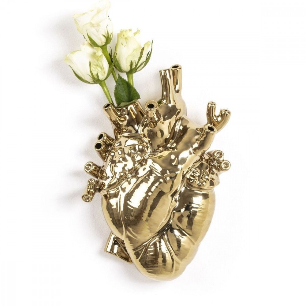 Seletti Love in Bloom Oro vaso cuore Gold Ediiton