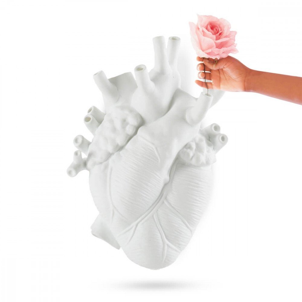 Seletti Love in Bloom Giant vaso in porcellana cuore gigante