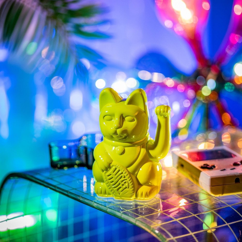Donkey Maneki Neko Lucky Cat Glossy Yellow - immagine 2
