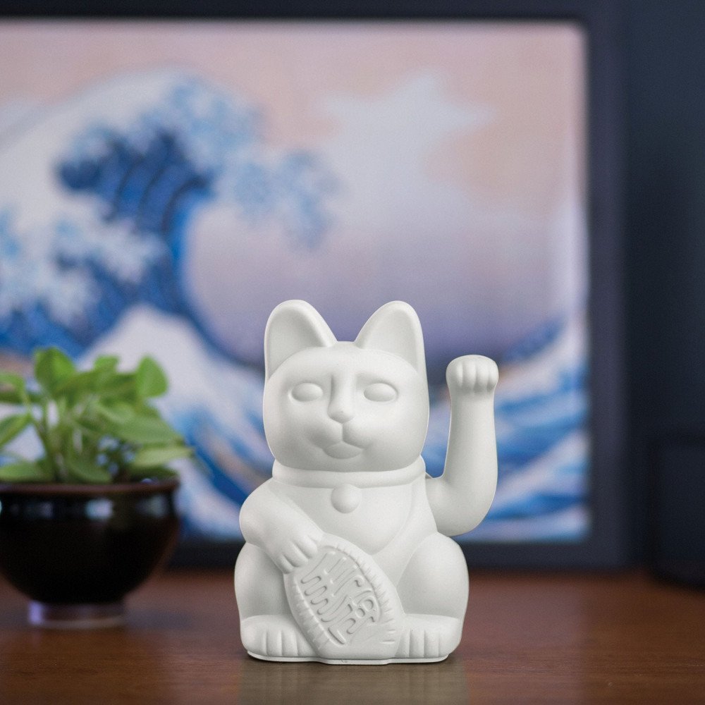 Donkey Maneki Neko Lucky Cat White - immagine 2