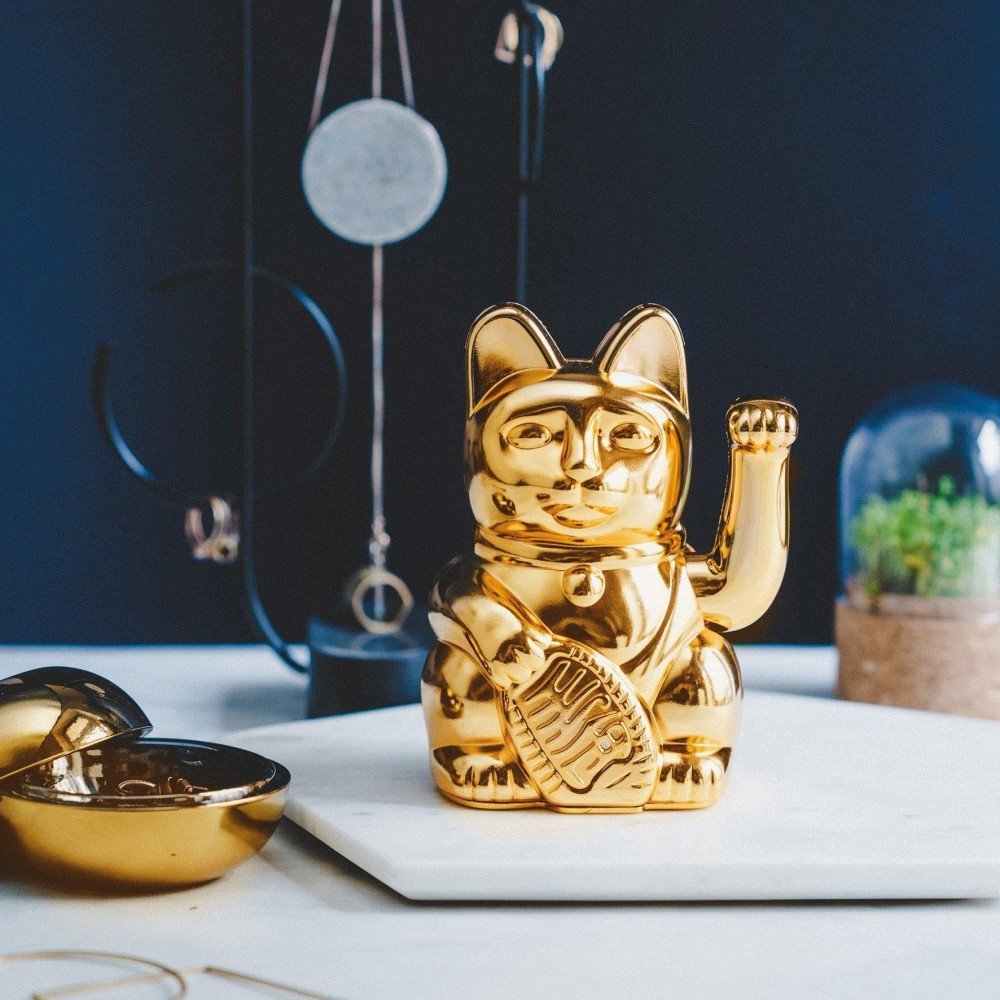 Donkey Maneki Neko Lucky Cat Egypt Gold - immagine 2