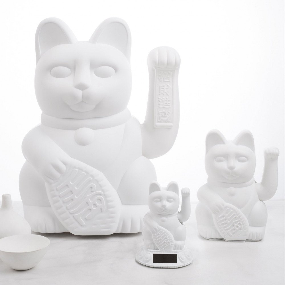 Donkey Maneki Neko Lucky Cat Large Bianco - immagine 2
