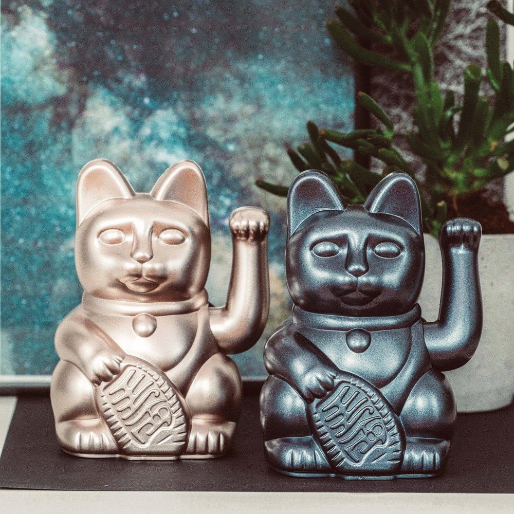 Donkey Maneki Neko Lucky Cat Metallic Rose (Moonlight) - immagine 2