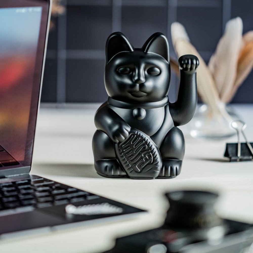 Donkey Maneki Neko Lucky Cat Large Nero - immagine 2