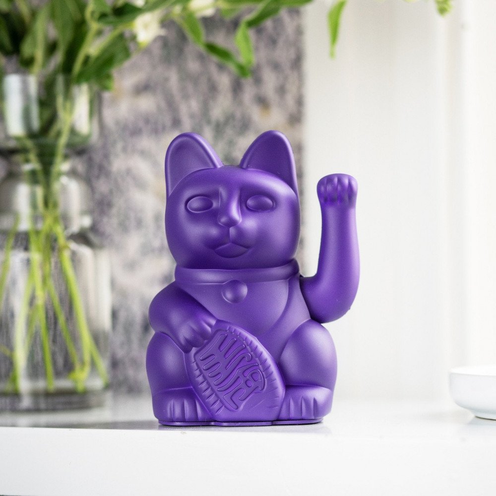 Donkey Maneki Neko Lucky Cat Violet - immagine 2