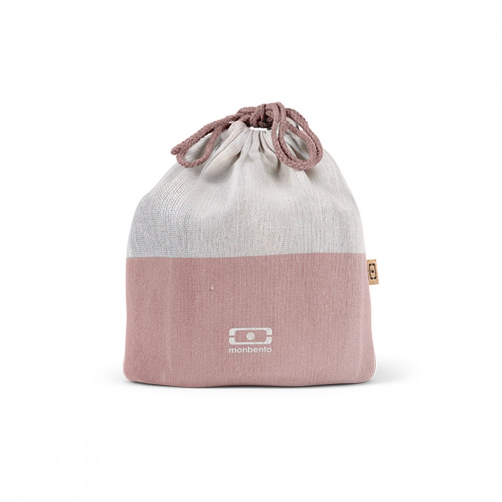 Monbento - Borsa porta Lunch Box Square - Natural Flamingo