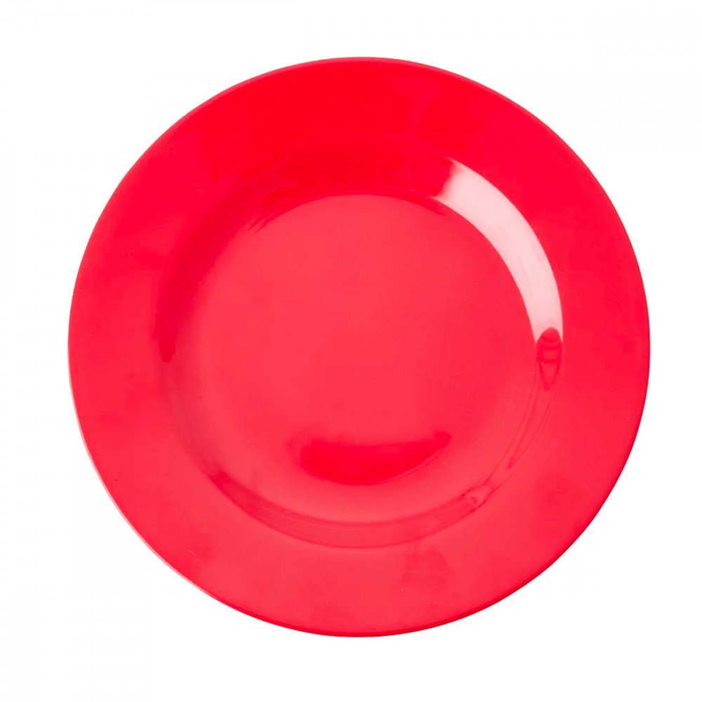 Rice piatto rotondo tinta unita rosso lipstick