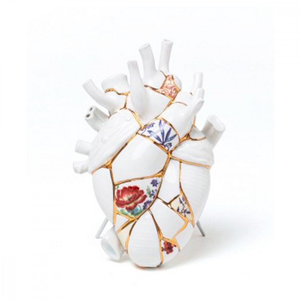 Seletti Cuore Love in Bloom Kintsugi vaso in porcellana