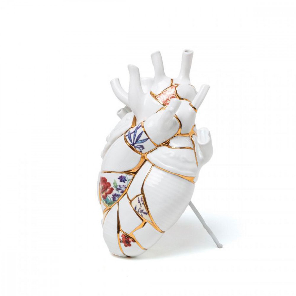 Seletti Cuore Love in Bloom Kintsugi vaso in porcellana - immagine 3