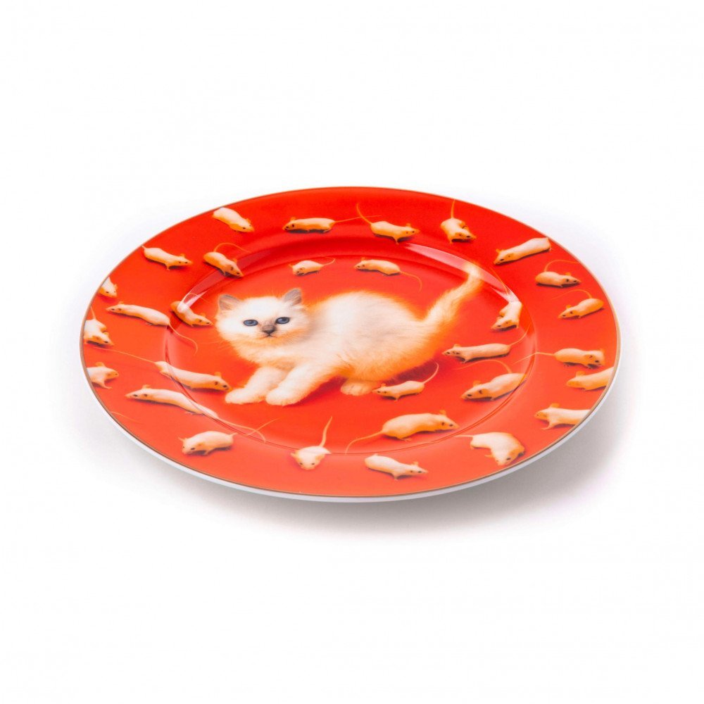Seletti Toiletpaper piatto in porcellana Kitten - immagine 2