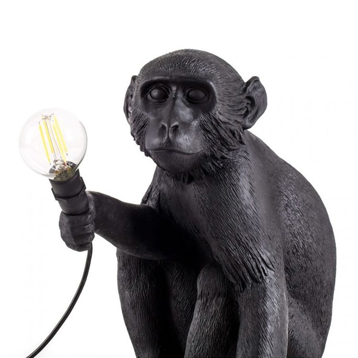 Seletti lampada monkey lamp nera seduta - Myho