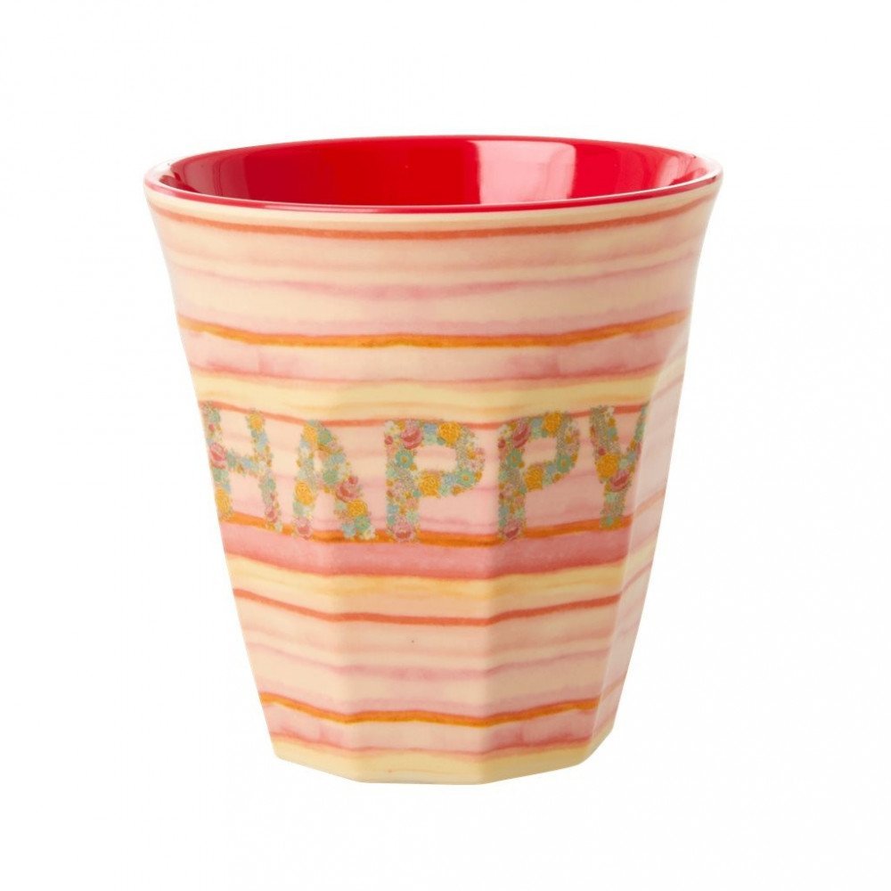 Rice bicchiere Happy Pink