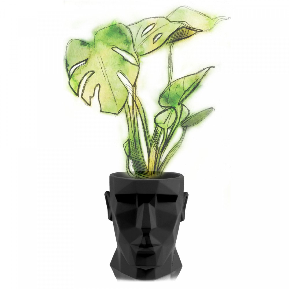 Concrette Vaso Apollo nero piccolo