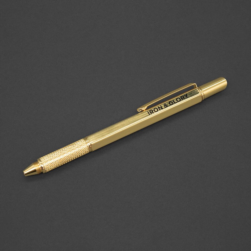 Iron & Glory by Luckies - The Write Tool penna oro con livella - immagine 2