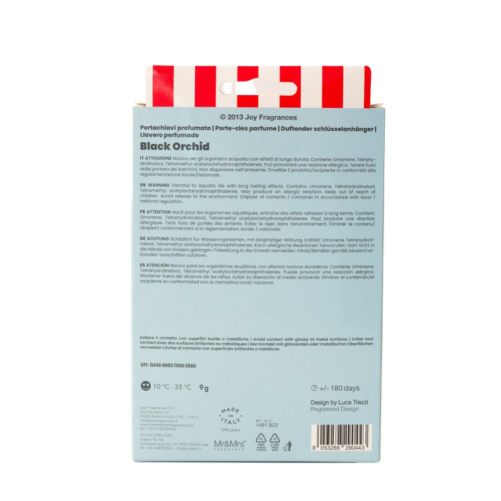Mr&Mrs Fragrance Miss Kelli Pied de Poule Black Orchid Portachiavi Charm - immagine 3