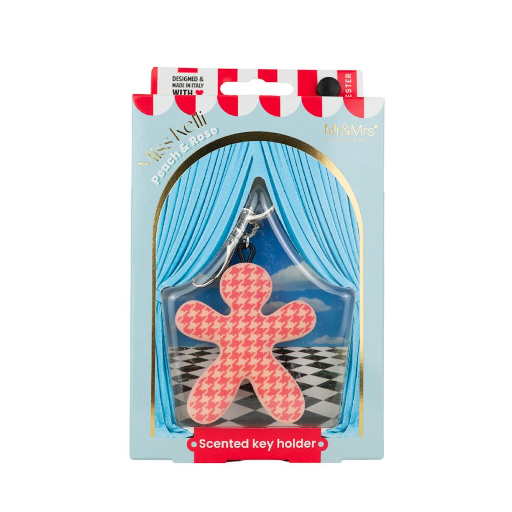 Mr&Mrs Fragrance Miss Kelli Pied de Poule Pink Peach & Rose Portachiavi Charm - immagine 2