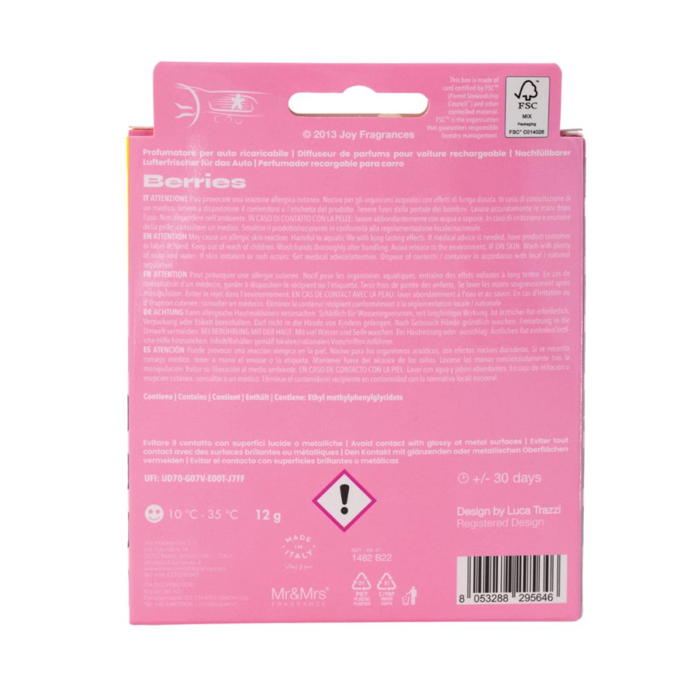 Mr&Mrs Fragrance Niki Eyes Berries Profumatore per auto ricaricabile - immagine 3