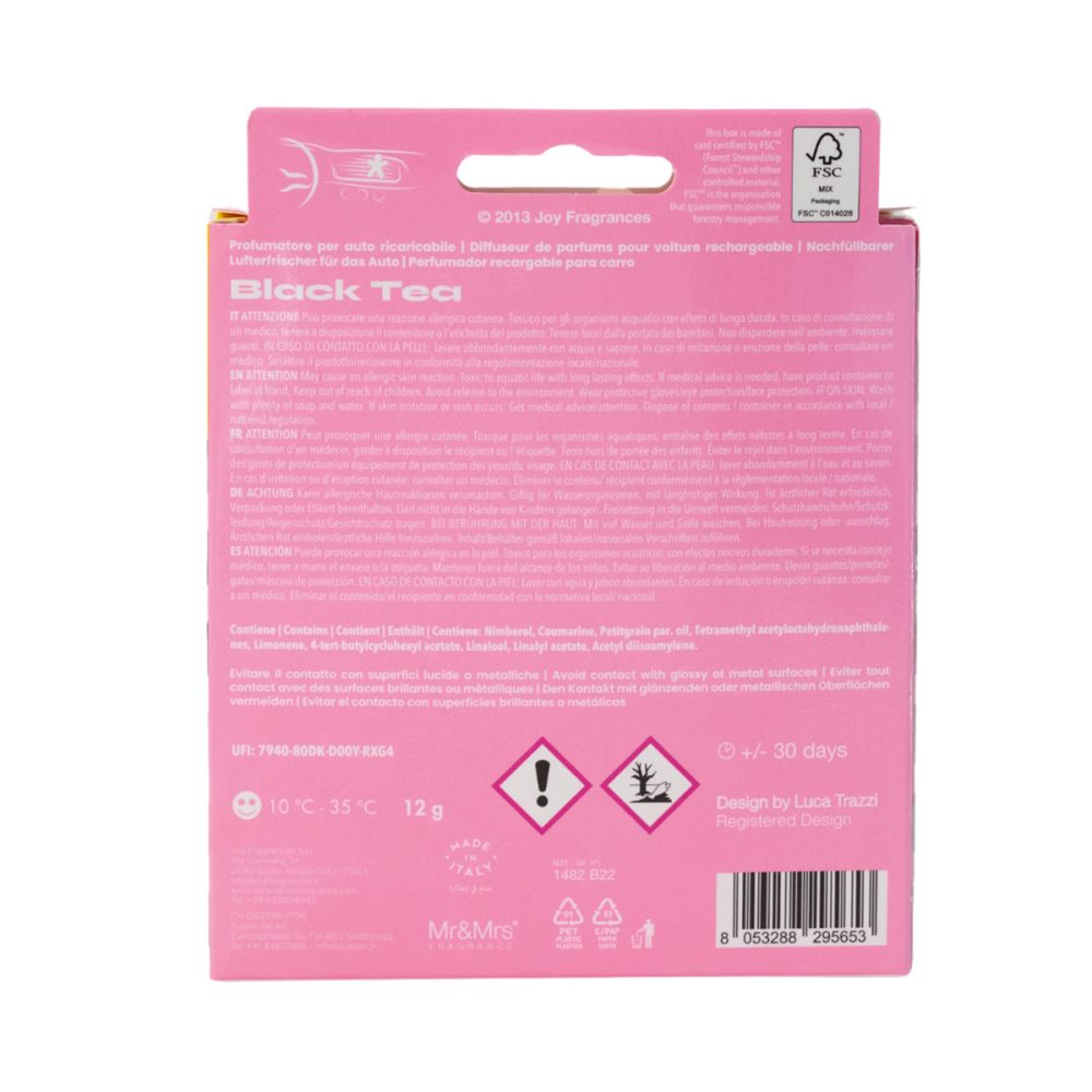 Mr&Mrs Fragrance Niki Iride White Black Tea Profumatore per auto ricaricabile - immagine 3