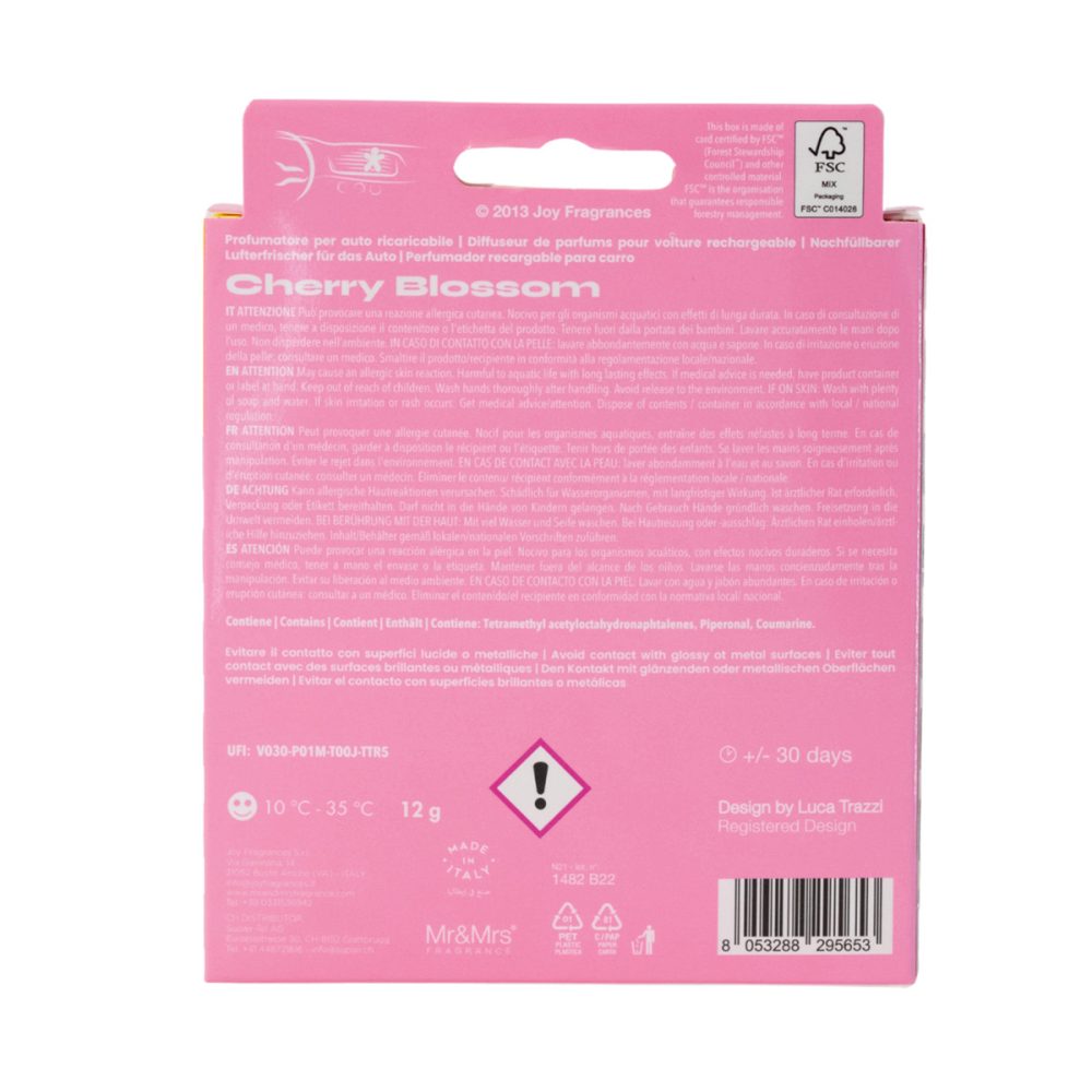 Z Mr&Mrs Fragrance Niki Lips Cherry Blossom Profumatore per auto ricaricabile - immagine 3