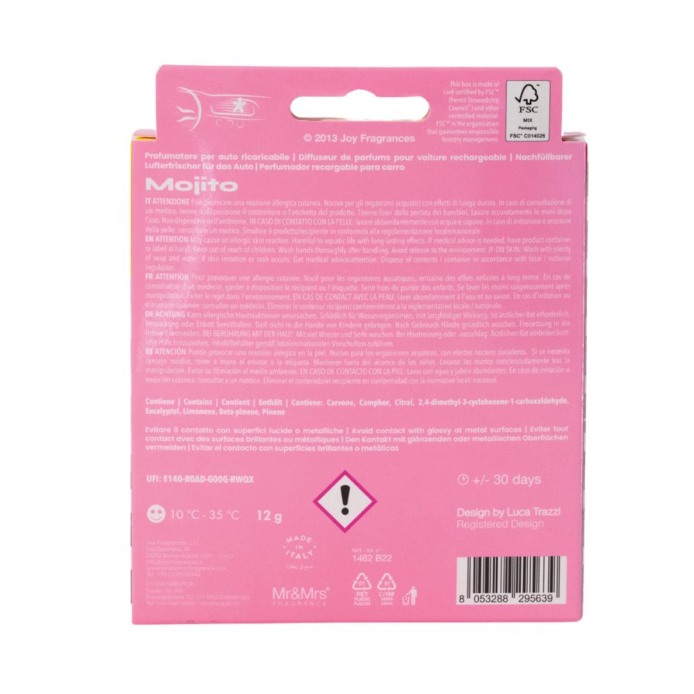 Mr&Mrs Fragrance Niki Smile Mojito Profumatore per auto ricaricabile - immagine 3