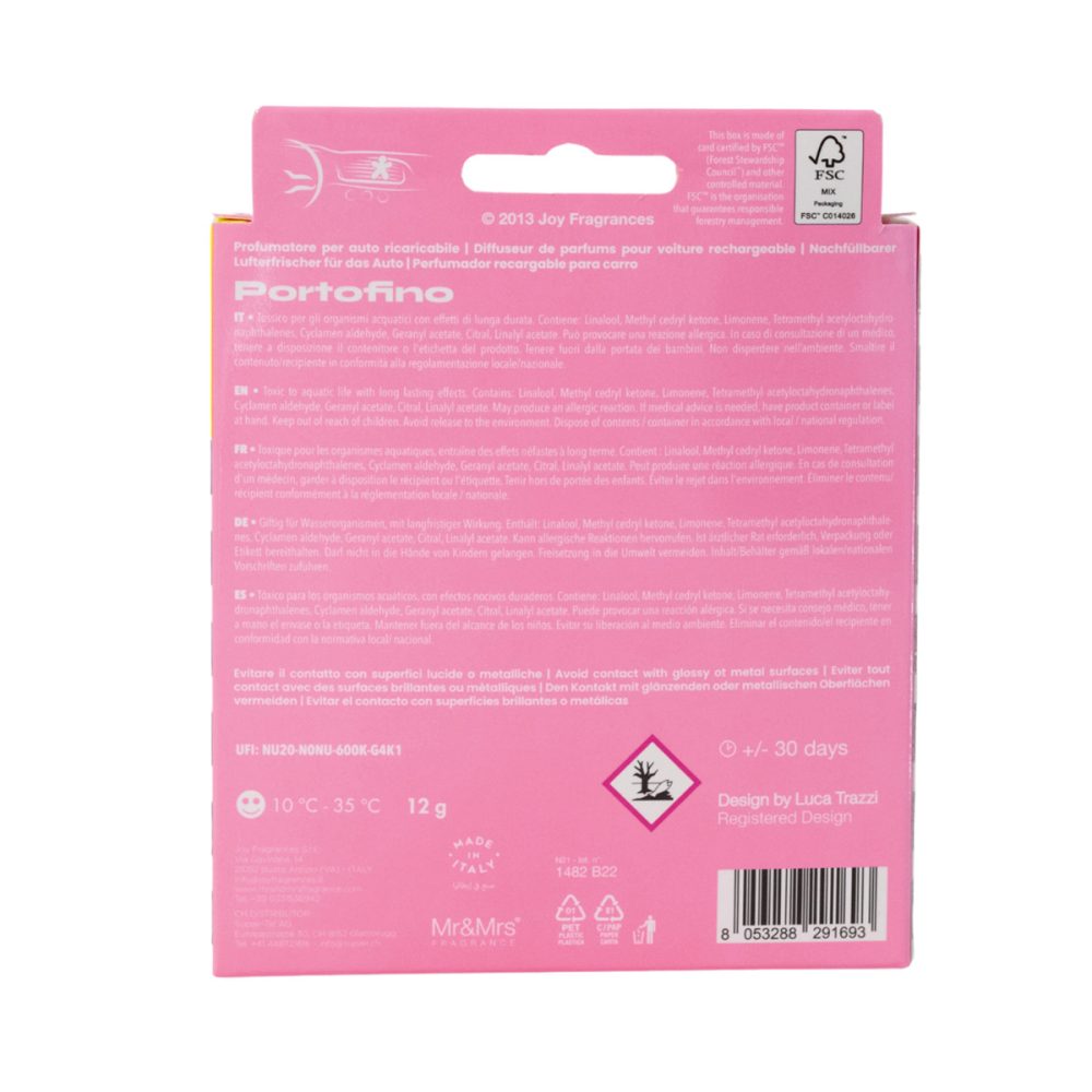 Mr&Mrs Fragrance Niki Glitter Tourquoise Portofino Profumatore per auto ricaricabile - immagine 3