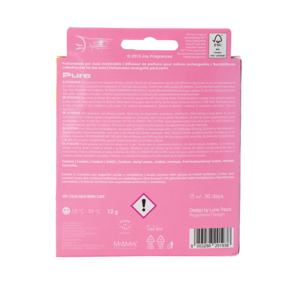 Mr&Mrs Fragrance Niki Silver Chrome Pure Profumatore per auto ricaricabile - immagine 3