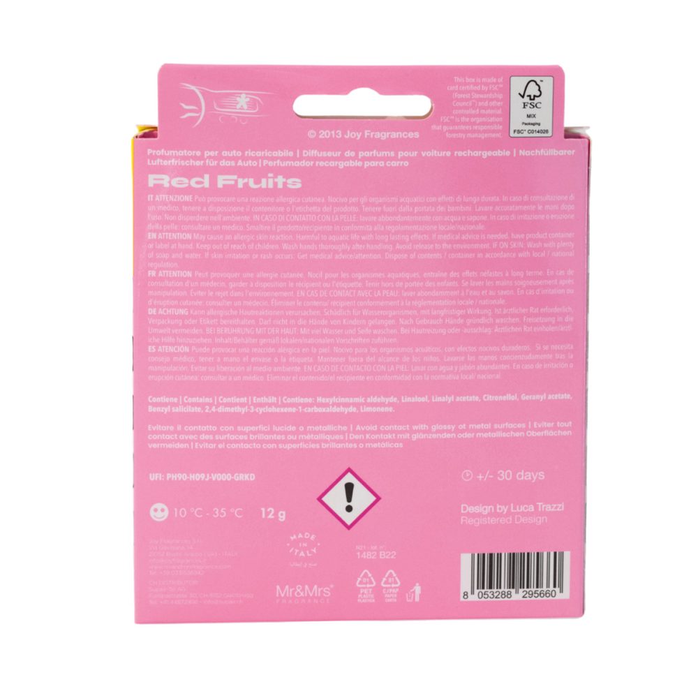 Mr&Mrs Fragrance Niki Chips Red Fruits Profumatore per auto ricaricabile - immagine 3