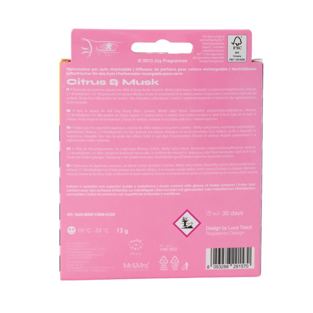 Mr&Mrs Fragrance Niki Animalier Blue Spicy Citrus Profumatore per auto ricaricabile - immagine 3