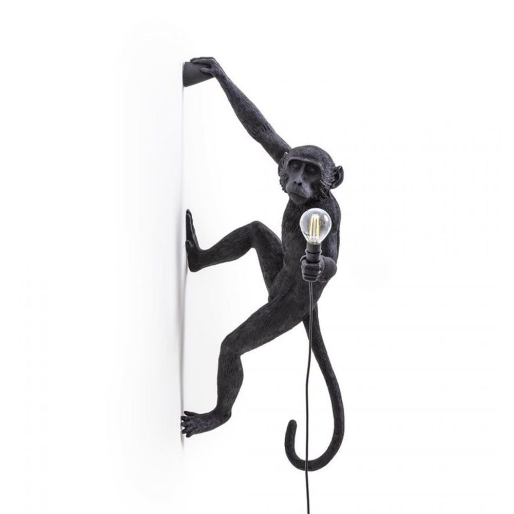Seletti Lampada monkey lamp nera appesa destra