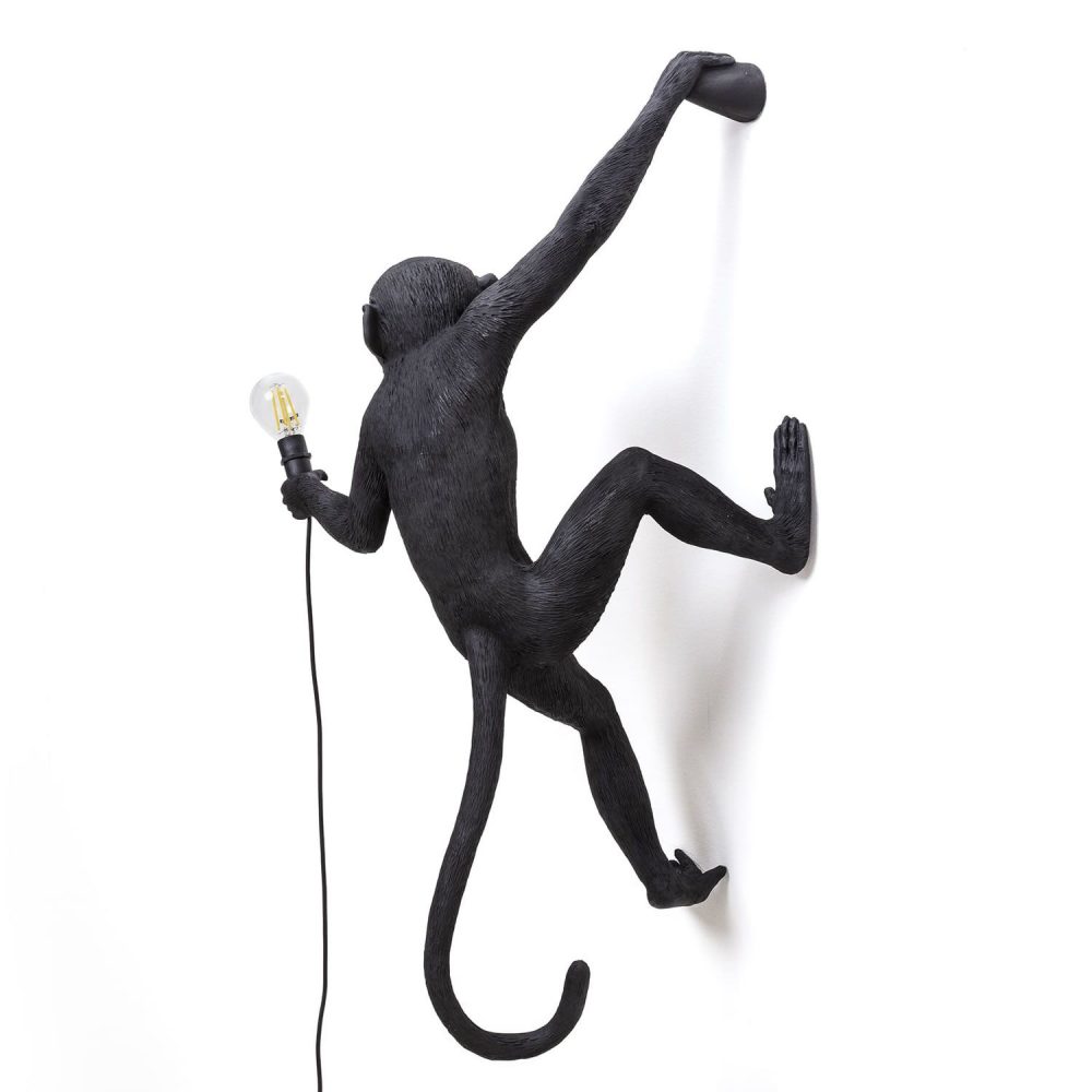 Seletti Lampada monkey lamp nera appesa destra - immagine 2