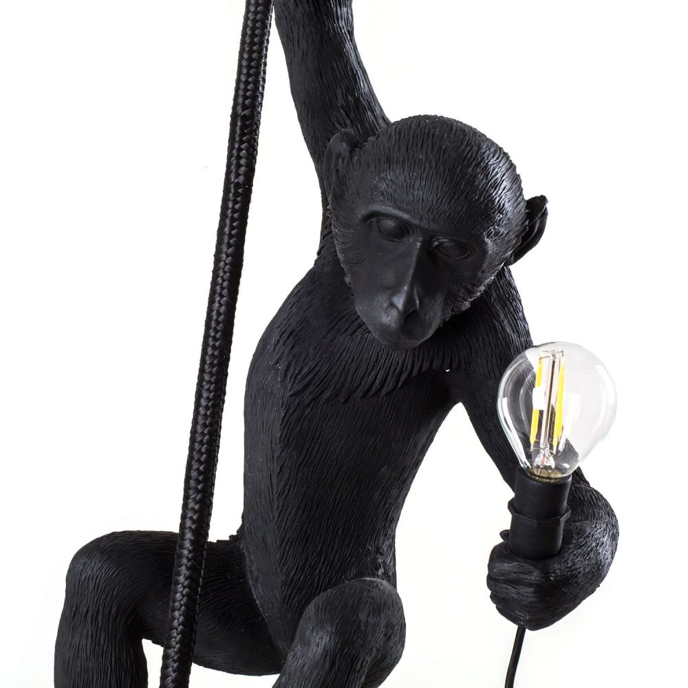 Seletti Lampada monkey lamp nera corda - immagine 2
