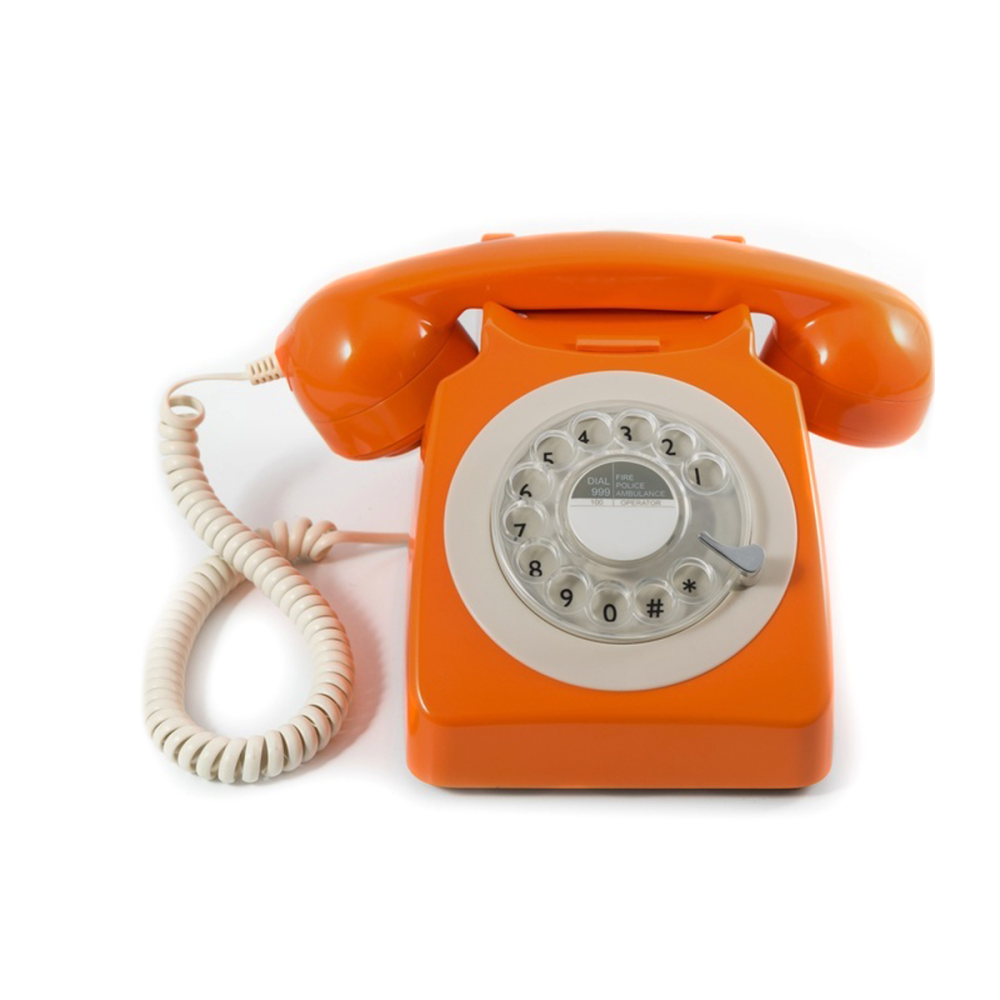 Telefono vintage a disco gpo rotary phone arancione