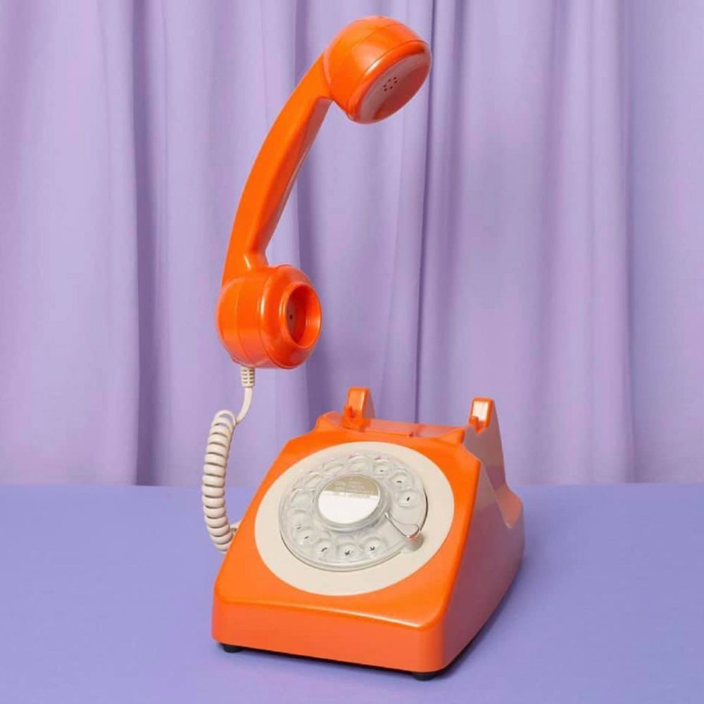 Telefono vintage a disco gpo rotary phone arancione - immagine 2