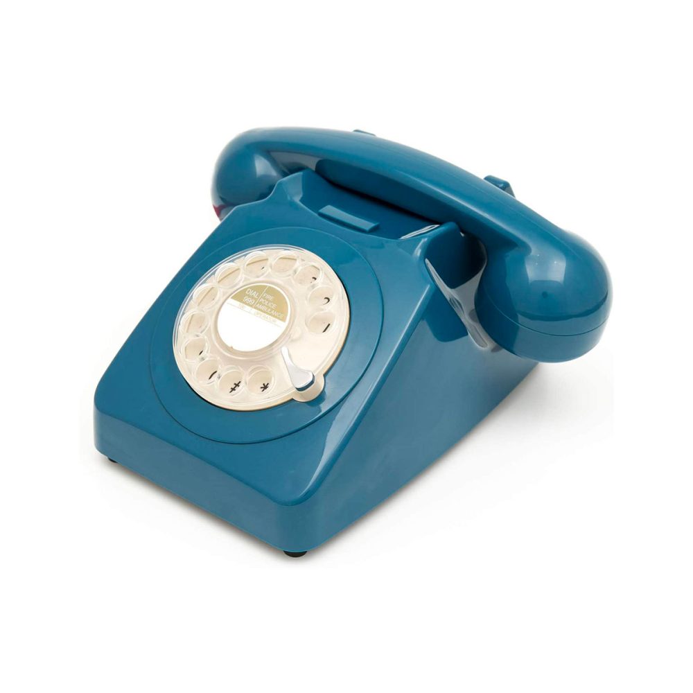 Telefono vintage a disco gpo rotary phone blu - immagine 3