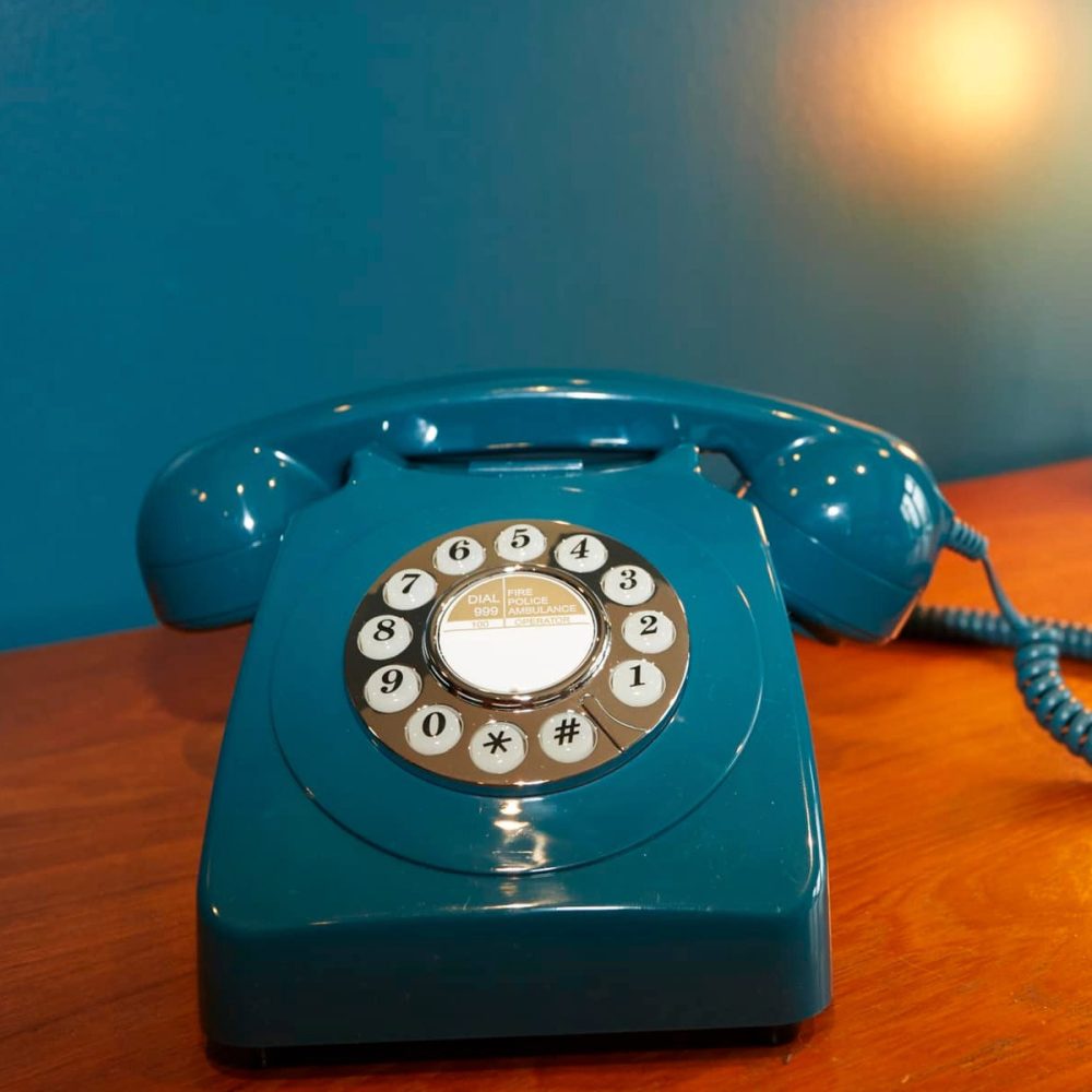 Telefono vintage a disco gpo rotary phone blu - immagine 2