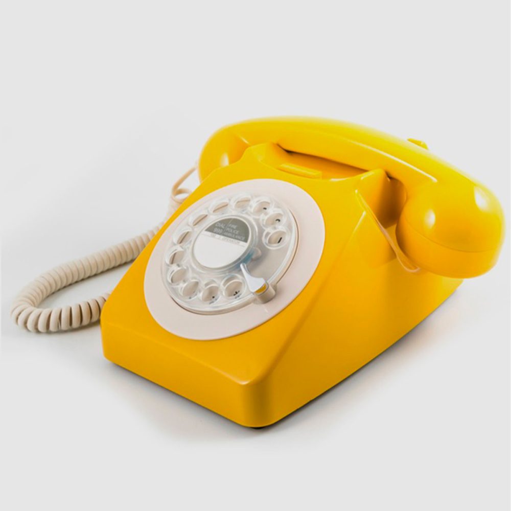 Telefono vintage a disco gpo rotary phone giallo senape - immagine 2