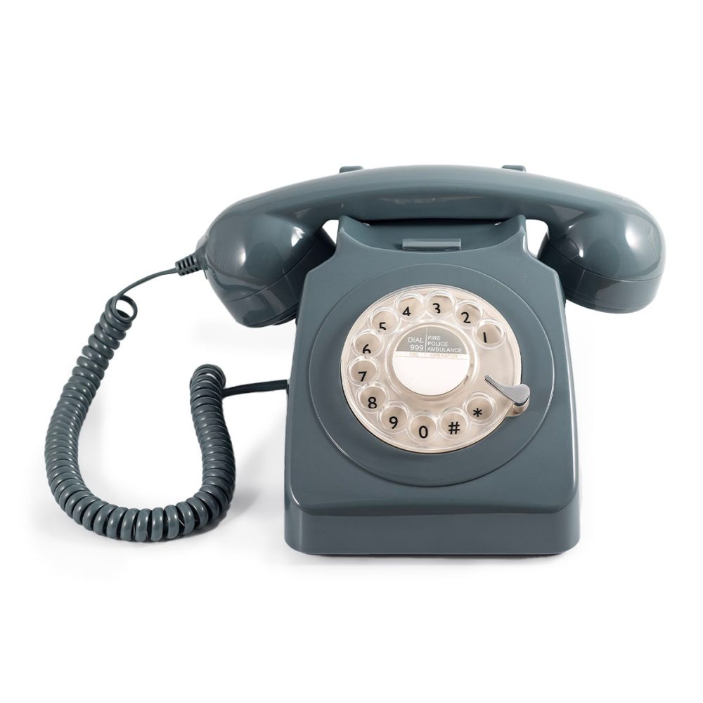 Telefono vintage a disco gpo rotary phone grigio