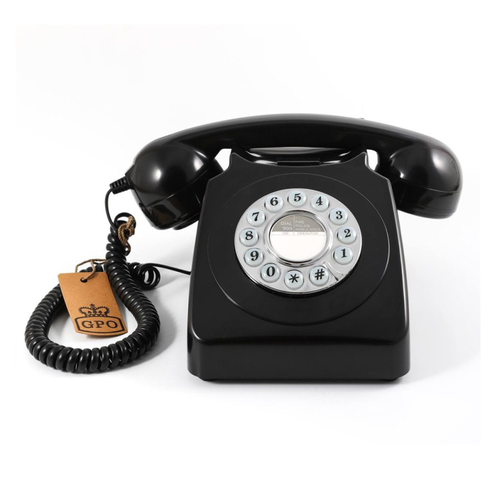 Telefono vintage a disco gpo rotary phone nero